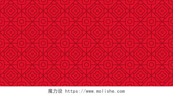 中国风红色新年中式花纹底纹背景